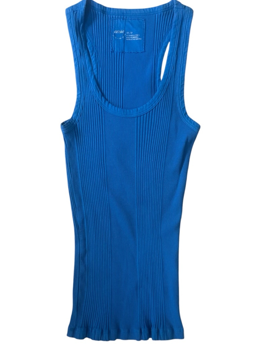 Aerie Ribbed Tank Blue Size Extra Small